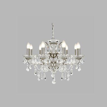 Searchlight Paris - Kronleuchter - Ø 70 x 135 cm - satiniert silber