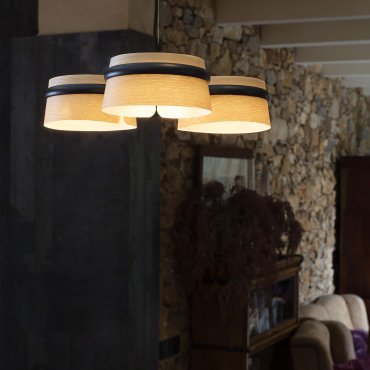 Faro Loop - Hängeleuchte - Ø 52 x 9 cm - 3 x 6W LED inkl. - hellbraun