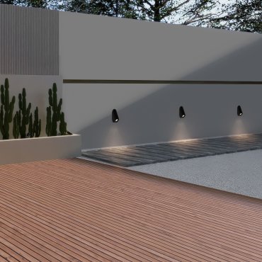 Nova Luce Soren - Außenwandleuchte - 4 x 9,7 x 5,8 cm - 3W LED inkl. - IP65 - Sand schwarz