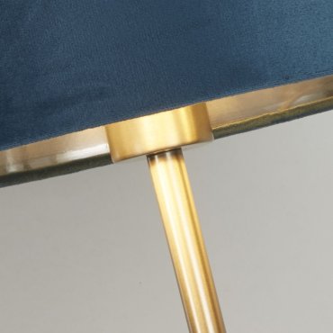 Searchlight Finn - tischleuchte mit usb-anschluss - Ø 28 x 54 cm - nickel satiniert, silber und blau-grün