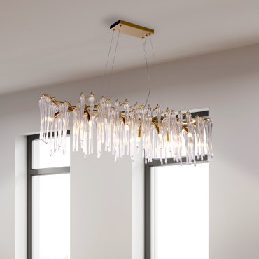 Searchlight Heritage - Pendelleuchte - 117 x 43 x 150 cm - gold und transparent