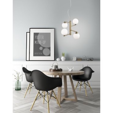 Nova Luce Agrigento - Pendelleuchte - Ø 35 x 150 cm - Opal und antikes Messing