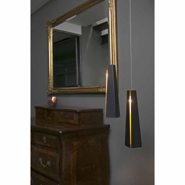 Faro Pluma - Hängeleuchte - Ø 8,2 x 36 cm - 3W LED inkl. - schwarz und gold