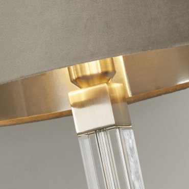 Searchlight Scarborough - Tischleuchte - Ø 38 x 67 cm - Nickel satiniert, silber und taupe