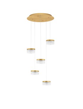 Nova Luce Bion - Hängelampe - Ø 50 x 150 cm - 32W LED inkl. - messing gold