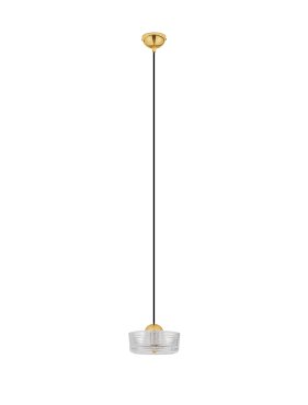 Nova Luce Keros - Hängelampe - Ø 16 x 200 cm - 6W LED inkl. - Platin Gold
