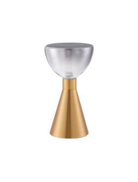 Nova Luce Voi - Tischleuchte - 17 x 32 cm - 8W LED inkl. - messing gold und rauchglas