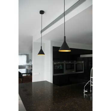 Faro Pam - Pendelleuchte - Ø 16,5 x 21,5 cm - LED 11W inkl. - schwarz und gold