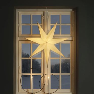 Konstsmide Weihnachtsbeleuchtung - Papier 7-Sterne - 78 x 13,5 x 78 cm - weiß