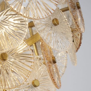 Searchlight Wagon - Hängeleuchte - Ø 45 x 120 cm - Gold, transparent und bernsteinfarben
