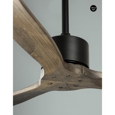 Nova Luce Vento - Deckenventilator mit Fernbedienung - Ø 132 x 45 cm - braun und mattschwarz