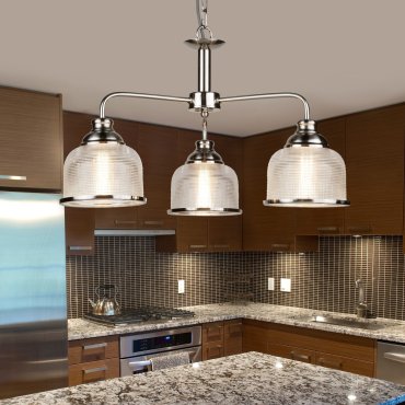 Searchlight Bistro II - Pendelleuchte - Ø 56 x 88 cm - satiniert silber