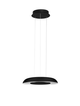 Nova Luce Epos - Hängelampe - Ø 40 x 145 cm - 24W dimmbar LED inkl. - Sand schwarz und Weiß