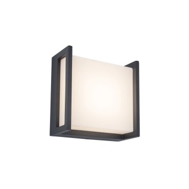 Lutec Qubo - Außenwandleuchte - 14 x 7,2 x 14 cm - 9,5W LED inkl - IP54 - dunkelgrau