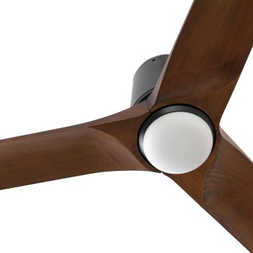 Faro Heywood Tub L Tuya Smart - deckenventilator mit licht und fernbedienung - Ø 132 x 23,2 cm - matt schwarz und dunkles walnussholz