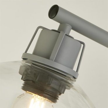 Searchlight Canterbury - Tischleuchte - 48 x 56 cm - grau und transparent