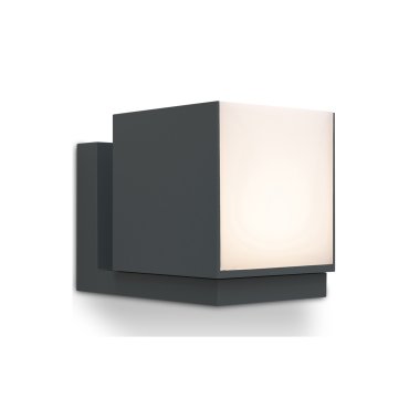 Lutec Cuba - Außenwandleuchte - 10 x 14,8 x 11,6 cm - 12,2W LED inkl. - IP54 - dunkelgrau