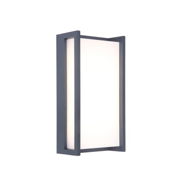 Lutec Qubo - Außenwandleuchte - 11 x 7 x 22 cm - 17,3W LED inkl. - IP54 - dunkelgrau