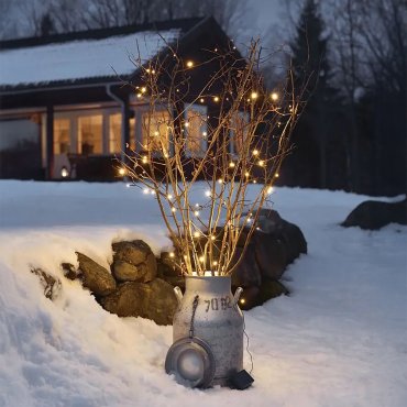 Konstsmide Weihnachtsbeleuchtung - Micro batteriebetriebenes LED-Licht-Set - 4,40m - 40 Leds - IP44 - schwarz
