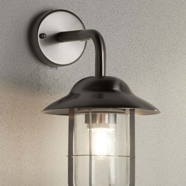 Searchlight Toronto - Außenwandleuchte - 17 x 31 cm - IP44 - satiniert silber