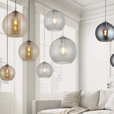 Searchlight Balls - Hängeleuchte - Ø 25 x 120 cm - transparent