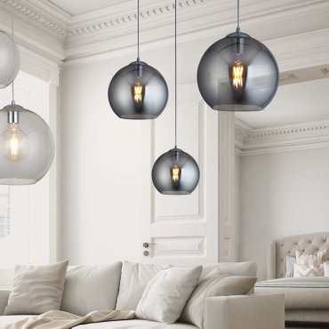 Searchlight Balls - Hängeleuchte - Ø 25 x 120 cm - Rauchglas