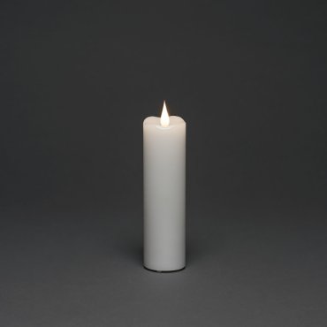 Konstsmide - Batteriebetriebene LED-Wachskerze - Ø 5 x 17,8 cm - weiß