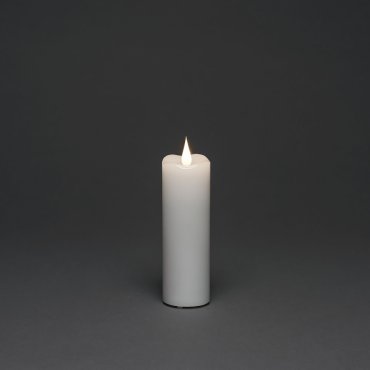 Konstsmide - Batteriebetriebene LED-Wachskerze - Ø 5 x 15,2 cm - weiß
