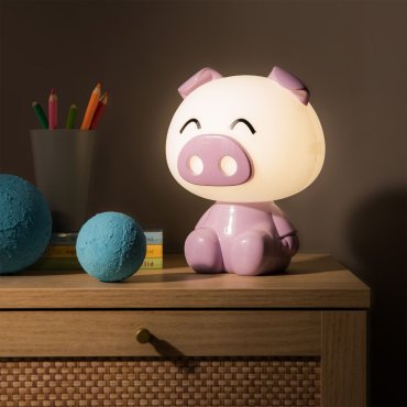 Zuma Line Animals Piglet - Tischleuchte - 19,5 x 25,5 cm - 3W dimmbare LED inkl - voilet