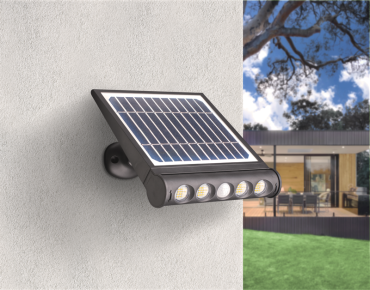 Century Italia Genius - solarbetriebener Strahler - 26,8 x 7,6 x 21,4 cm - 8W LED inkl. - IP65 - schwarz