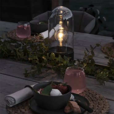 AUSSTELLUNGSSTÜCK - Konstsmide Weihnachtsbeleuchtung - batteriebetriebenes Windlicht - 13 x 13 x 27 cm - IP44 - transparent
