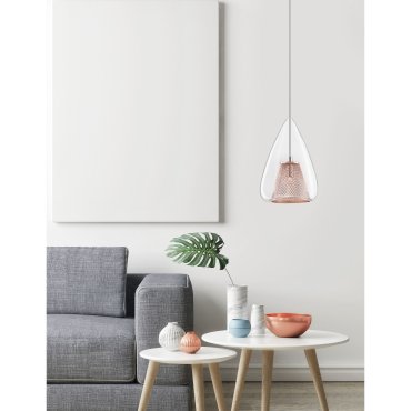 Nova Luce Hugo - Hängeleuchte - Ø 16,5 x 120 cm - Roségold und Chrom