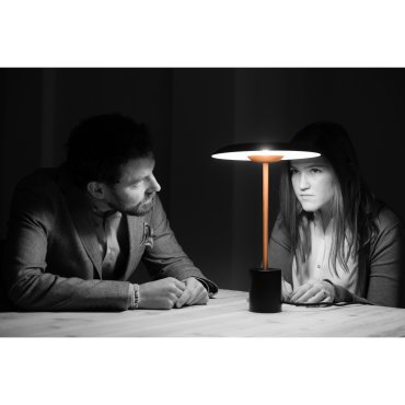 Faro Hoshi - Tischleuchte - Ø 26 x 40 cm - 12W dimmbare LED inkl - schwarz und kupfer
