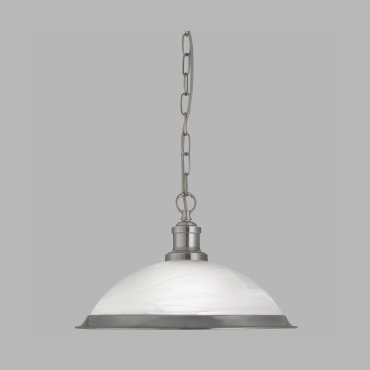 Searchlight Bistro - Pendelleuchte - Ø 34 x 80 cm - satiniert silber