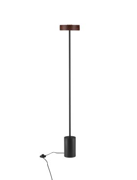 Nova Luce Thea - Stehleuchte - Ø 20 x 135 cm - 17W  LED inkl. - Sand schwarz und Holz