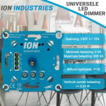 Ion Industries - LED-Einbaudimmer - 0,3 bis 200W - mit Schraubmontage
