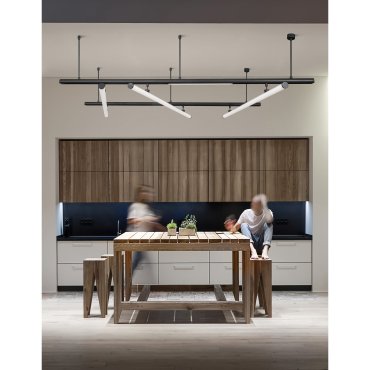 Nova Luce Planet 48V - Leuchte für Magnetprofilsystem - 100 x 3 cm - 26W dimmbare LED inkl. - sandschwarz