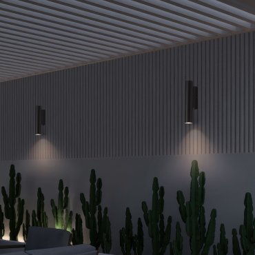 Nova Luce Torrin - Außenwandleuchte - Ø 4,5 x 23 x 7,5 cm - 3W LED inkl. - IP65 - dunkel anthrazit