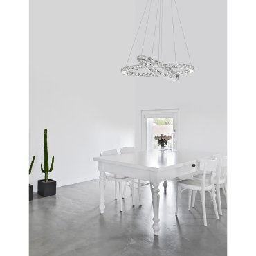 Nova Luce Celine - Hängeleuchte - 64 x 44 x 120 cm - 40W LED inkl. - Chrom