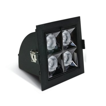 ONE Light Mirror Adjustable Boxes - Einbaustrahler - 109 x 109 mm, 100 x 100 mm Einbaumaß - inkl. 16W LED - schwarz