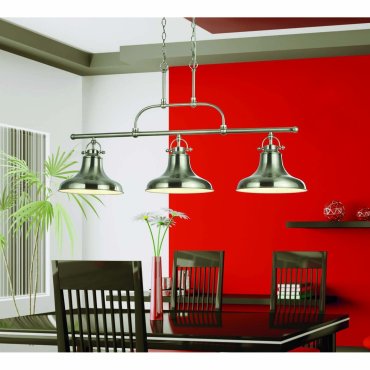 Searchlight Dallas - Pendelleuchte - 95 x 25 x 150 cm - satiniert silber