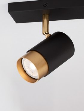 Nova Luce Pogno - Aufbaustrahler 2L - 35 x 6 x 12,5 cm - Sand schwarz und gold