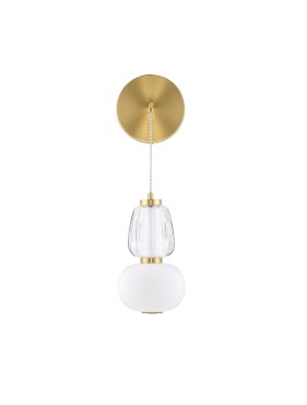 Nova Luce Movil - wandleuchte - Ø 22 x 62 cm - 18W dimmbar LED inkl. - gold, klar und opal
