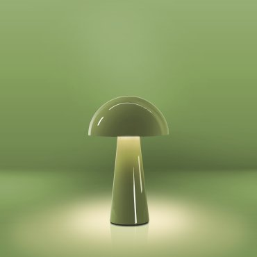 Century Italia Coco - kabellose Outdoor-Tischleuchte mit Ladestation - Ø 16 x 25,5 cm - 1,5W dimmbare LED inkl. - IP44 - grün