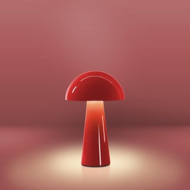 Century Italia Coco - kabellose Outdoor-Tischleuchte mit Ladestation - Ø 16 x 25,5 cm - 1,5W dimmbare LED inkl. - IP44 - rot
