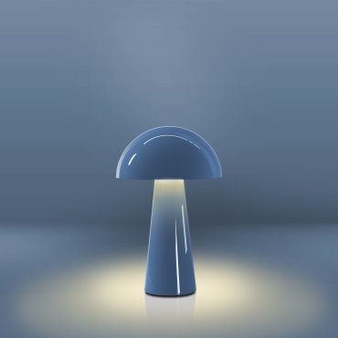 Century Italia Coco - kabellose Tischleuchte für den Außenbereich mit Ladestation - Ø 16 x 25,5 cm - 1,5W dimmbare LED inkl. - IP44 - blau