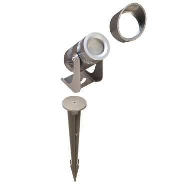 Century Italia Blaze - Bodenstrahler - 7,3 x 2,7 x 8,7 cm - 3W LED inkl. - IP67 - grau - weiße Lichtfarbe