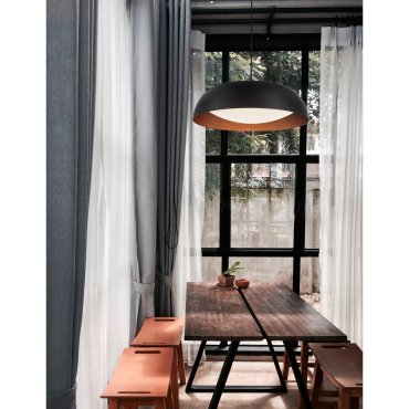 Nova Luce Landon - Pendelleuchte - Ø 60 x 170 cm - 40W dimmbare LED inkl - schwarz und kupfer