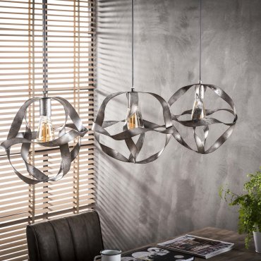 AUSSTELLUNGSSTÜCK - Vico Twist - Hängelampe 3L - 120 x 30 x 110 cm - Alt-Silber