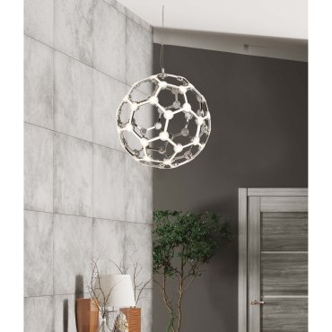 Searchlight Magic - Hängeleuchte - Ø 51 x 174 cm - 65W LED inkl. - Chrom und Weiß